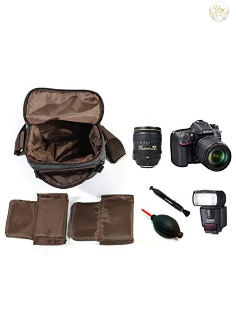 Canvas Leather Camera Bag DSLR SLR Shoulder Messenger Sling